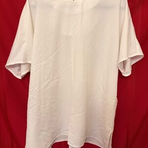 Vintage Stephanie Thomas Sport White Size 20 Polyester Short Sleeve Shirt